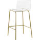 Ria 34.75 inch Clear / Gold Counter Stool